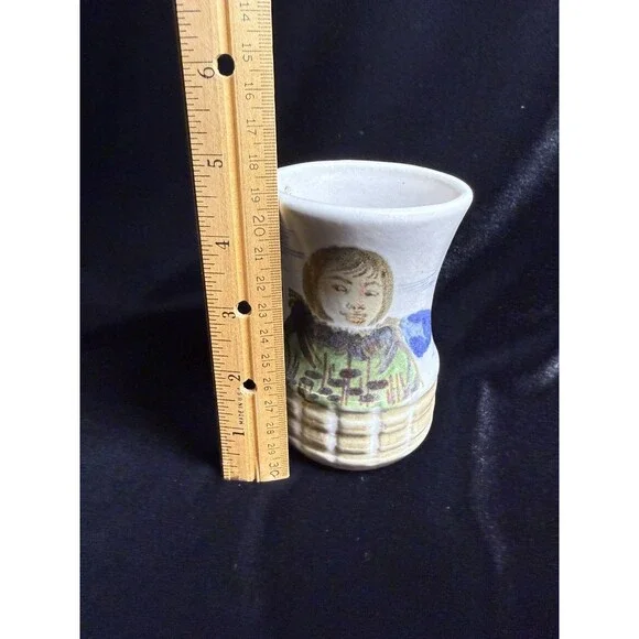 Eddy K Kouriahima Alaskan Man Pottery Mug signed #33 Coffee Tea hand painted - Picture 3 of 7